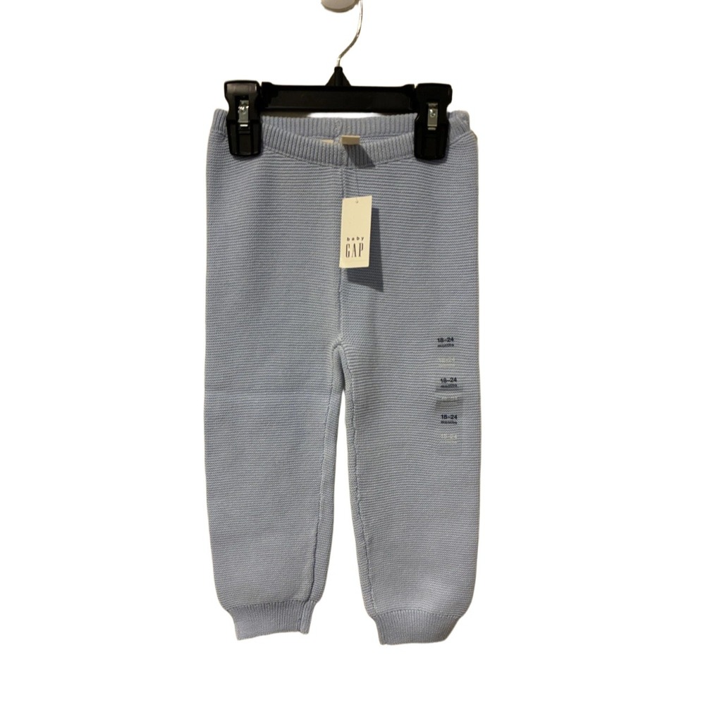 Baby Gap Light Blue Knit Garter Stitch Pants Toddler‎ 18-24 Months NWT